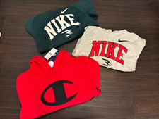 Brand New Lot of Boys Medium Sports Clothing Sweatshirts Nike and Champion NWT