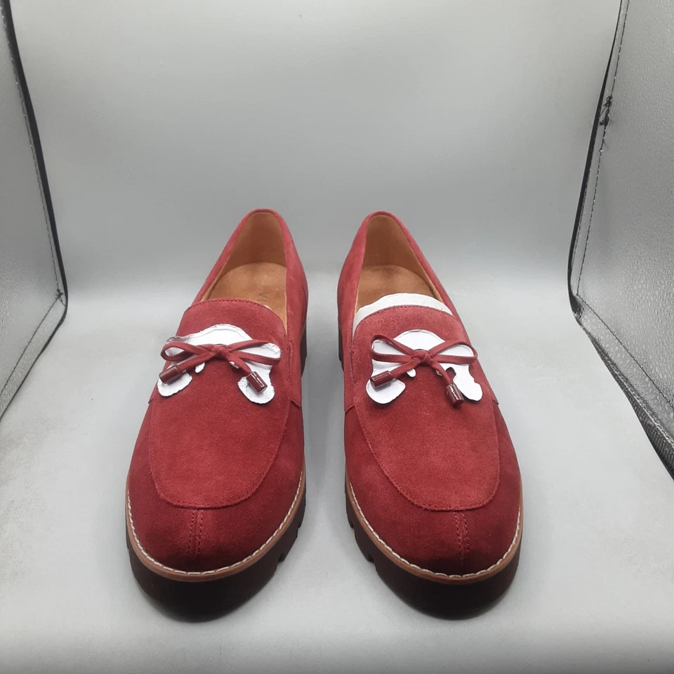 Mocasines Vionic Finley para mujer 7,5 M rojo Syrah gamuza lazo sin cordones A206 Foto 2 de 4
