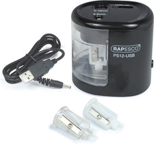 Rapesco 1449 PS12-USB Automatic/Electric Pencil Sharpener with USB or Battery (N