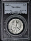 1945-S 50C Walking Liberty Half Dollar PCGS MS66