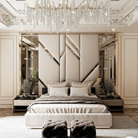 Picaso Art Deco Bed Frame With High Headboard in Plush Velvet Double & King Size