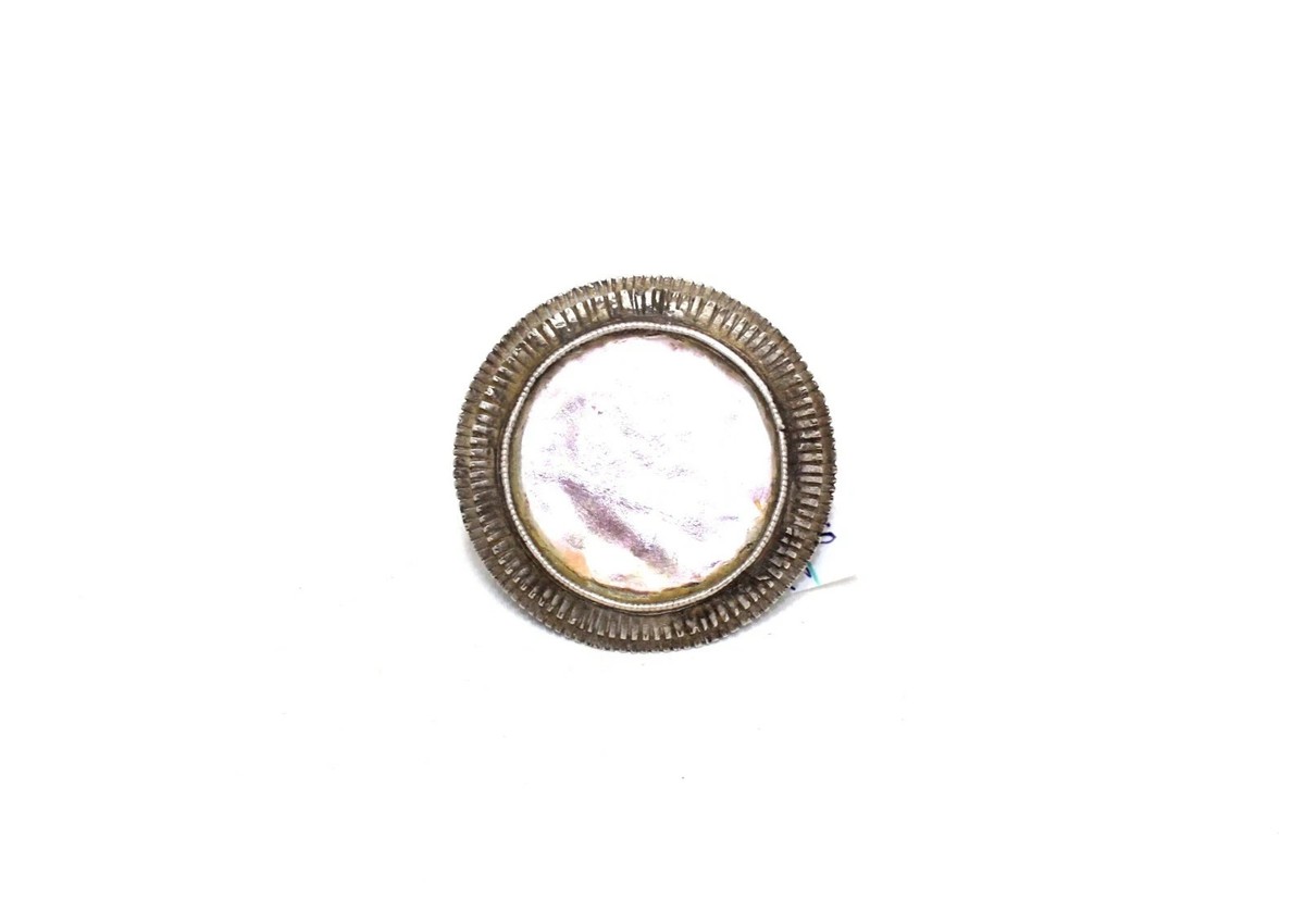 Antique Adjustable Tribal Ring Old Silver Glass Temple Handmade Ethnic Jewelry View 5
