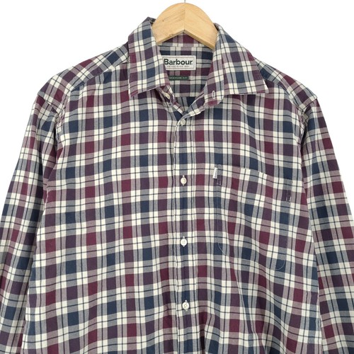 Barbour Men Shirt Multicoloured Plaid Flannel Cotton Lumberjack Fw2 Size S - Picture 2 of 8