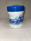Vintage Belgium Milk Glass Blue Dutch Bayside Lighthouse Cigar Humidor Jar c1960 — photo 5