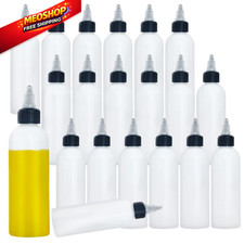 Meirrnyyu 20 Pcs 4 Oz Plastic Squeeze Condiment Bottles with Twist-on White