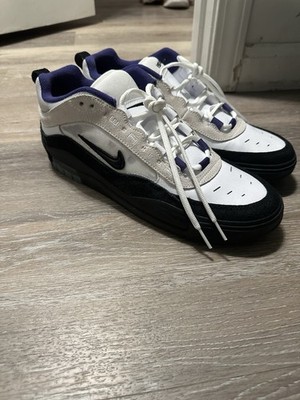 Nike SB Shox Skateboarding Shoes White Purple Black US 11.5 Medium (D, M)