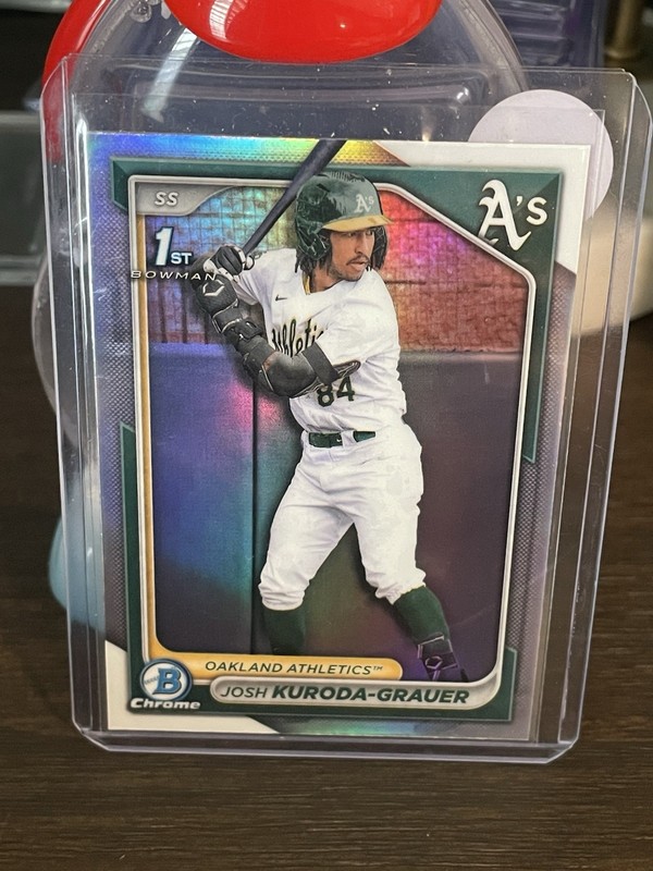 Josh Kuroda-Grauer 2024 1st Bowman Chrome Refractor Rookie Card BDC-54 Athletics
