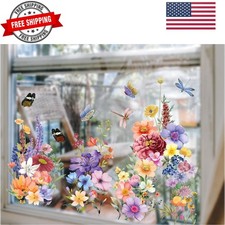 Spring Window Clings Spring Decorations Flower Window Clings Reusable Removab...