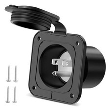 15 Amp 125V AC Power Inlet Port Plug with Waterproof Cover, 15A Power Inlet