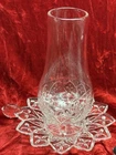 Vintage Clear Glass Hurricane Candle Fairy Lamp Federal Glass Company 5 1/4”