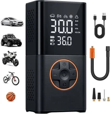 Tire Inflator Portable Air Compressor Cordless Mini Bike Pump with Digital Dual