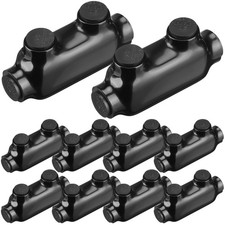 10 Pcs Insulated Wire Connectors Black Splice Connector 2 Ports Multi Cable S...