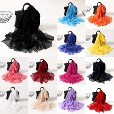 Women's Plain Color Thin Soft Scarf Shawls Long Head Wraps Long Hijab Breathable