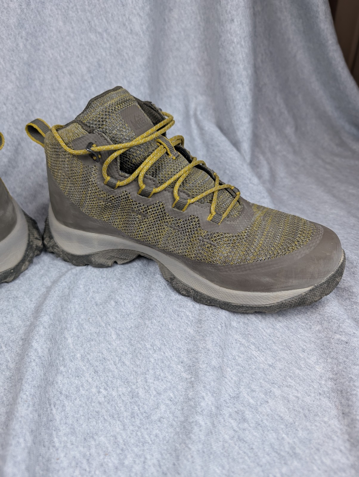 REI Co-op Flash Hiking Boots Womens 9 Trail Outdoor Shoes Gray Green Yellow