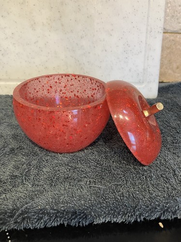 Hand Made Resin Apple Trinket Box - Picture 2 of 5