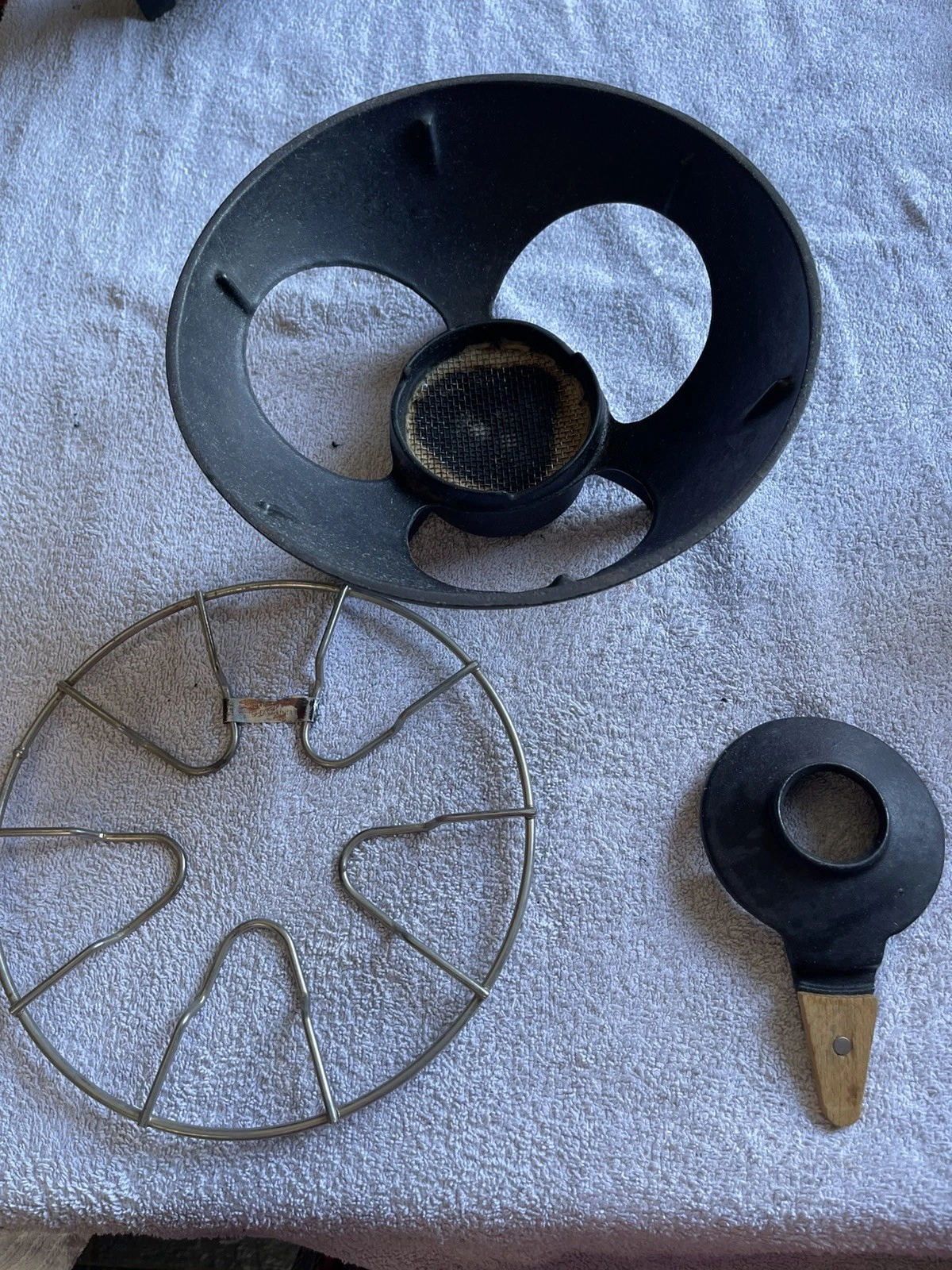 Le Creuset Fondue Cast Iron Burner Vintage Black 1980s Rare Warmer D2