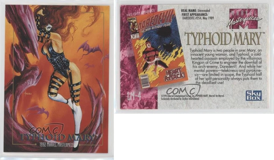 1992 SkyBox Marvel Masterpieces Lost Marvel Typhoid Mary #LM-4 4et - Image 3 of 3