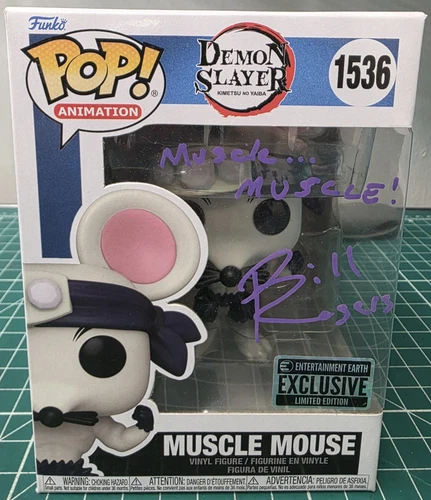 Demon Slayer Muscle Mouse (Funko Pop 1536) - Signed by Bill Rogers - New - RARE!