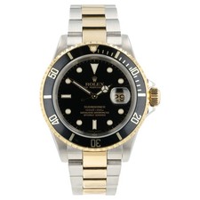 Rolex Two-Tone Submariner Black Dial Steel & Gold 40mm Automatic Men’s 16613