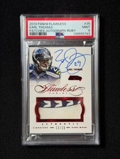 Pop 1/1 2014 FLAWLESS #/15 PATCHES AUTO RUBY #35 EARL THOMAS PSA 9 Letter Logo