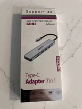 USB-C 7-in-1 Hub Computer Networking Laptop Accessory Laptop Docking Stat