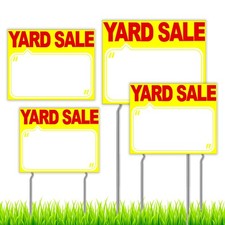 Yellow Yard Sale Signs with Stakes Weatherproof for Outdoor Garage Sale