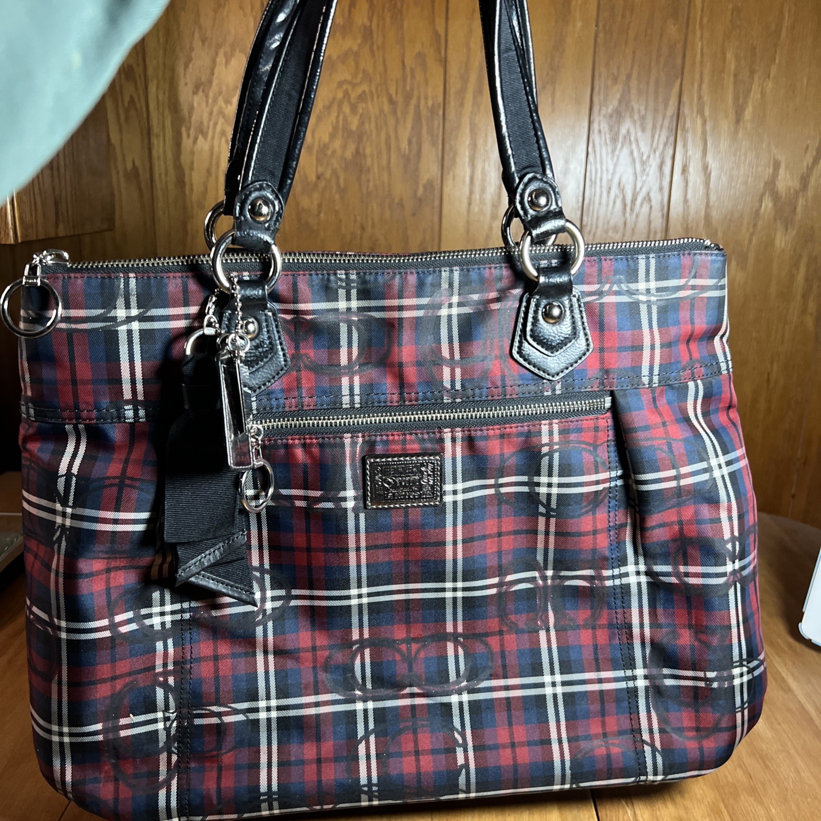 Vintage Y2K Coach Poppy Tartan Plaid Glam Large Purse… - Gem