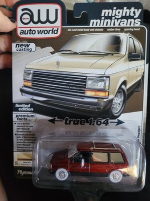 1/64 Auto World 1985 Dodge Caravan Crimson Red Mighty Minivans AWSP167-B Chase