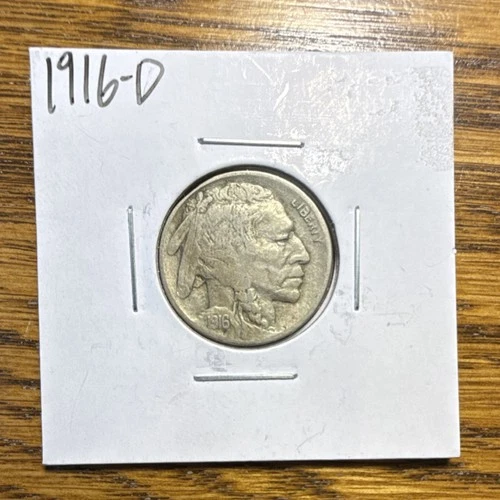 1916-D Buffalo Nickel 5C Denver Circulated US Coin KM# 130