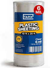 Plastic Sheeting 10' X 25' Long, 6 Mil - UV Protection Poly Sheeting Polyethyl