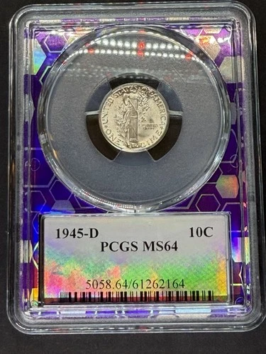 1945-D Mercury Dime 10C ¢  NGC MS65 — TraderBea Purple Core Holder