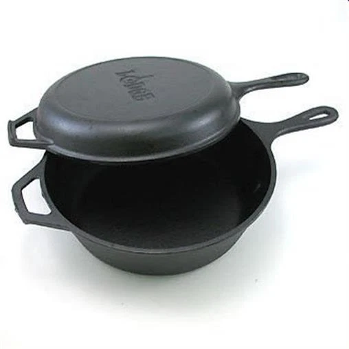 Lodge LCC3 Casserole En Fonte Pré-assaisonnée 3 Quart Combo - Photo 1/1