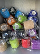 Rolls  Of Stretch Bandage Wraps, 2 Inch x 5 Yards Cohesive Vet Tape