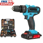 Household Cordless Maintenance Percussion Drills with 124 Set of Electric Drills