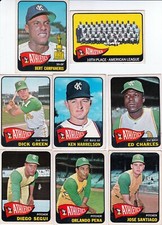 1965 A's vintage Topps partial team set 23 cards lot Campaneris RC, Team card 