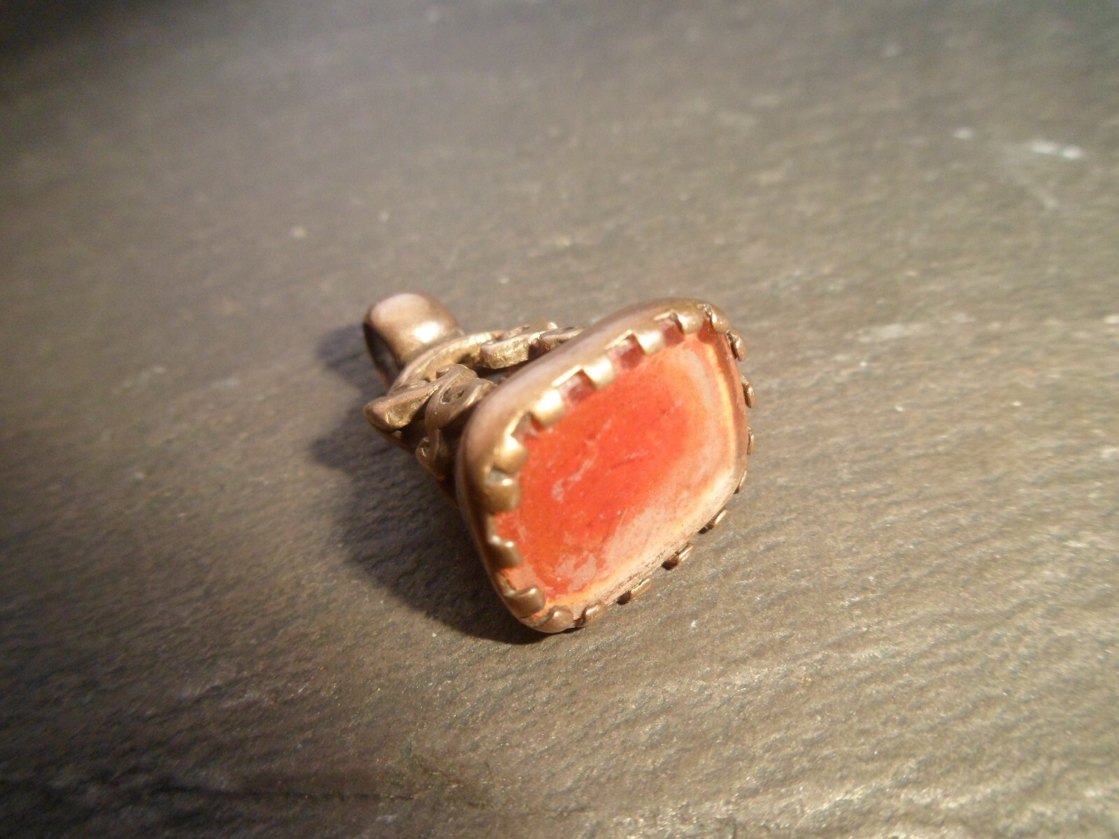 Antique Gold Tone Intaglio Wax Seal Style Albert Pocket Watch Chain Fob Charm eBay