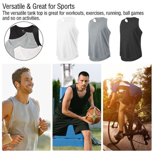 Men Gym Muscle Singlets Workout Tank Top,Bodybuilding Fitness Sleeveless T-shirt - Picture 12 of 15