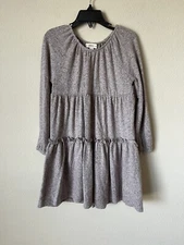 Tucker Tate Girls Pink & Gray Soft Long Sleeve Round Neck Midi Dress s 4