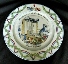 Assiette Bicentenaire de la Révolution Française Prise de la Bastille 26 cm 