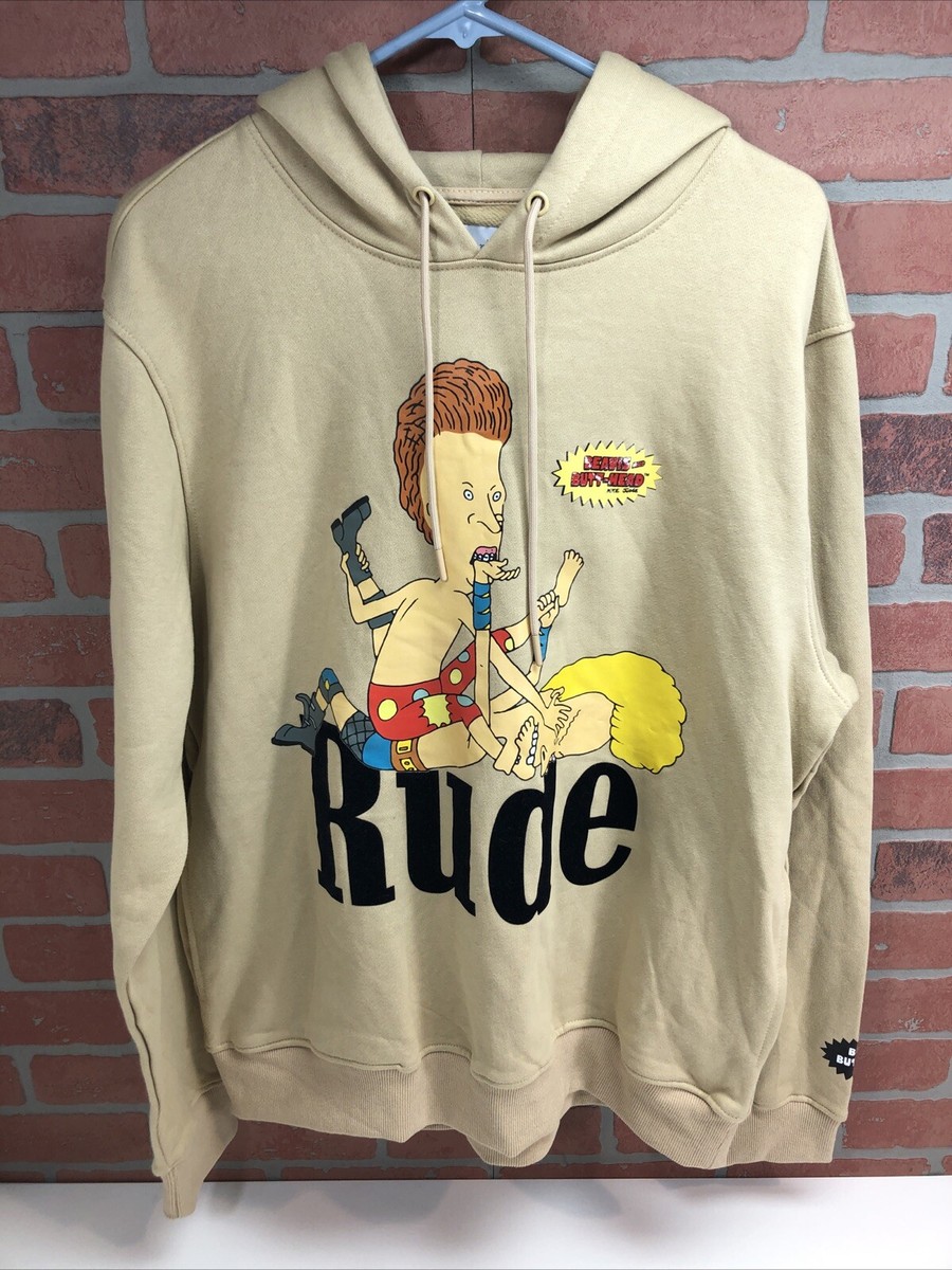 Beavis Butthead Rude Pullover Sweatshirt Hoodie Size XL