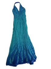 Crystal Beaded Pageant/formal Dress W/ open Back By Tiffany Designs Size 8