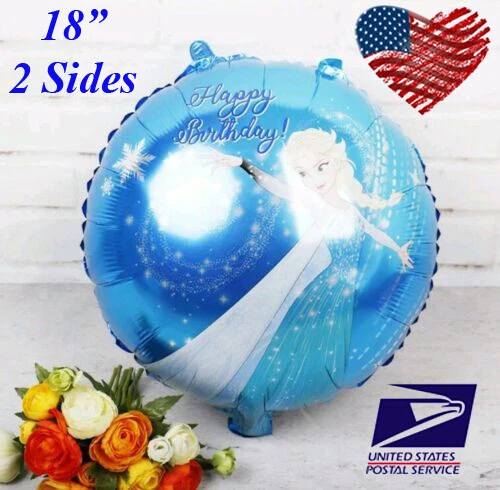 3 Piezas CONGELADO ❤ GRANDE Feliz Cumpleaños Princesa 36" + 2 Piezas 18" Globo de Helio RÁPIDO Foto 2 de 4