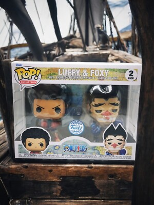 Funko Pop! Monkey D. Ruffy und Foxy One Piece 2 Pack Exclusive mit Boxhandschuhe