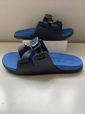 Chacos Chillos big Kids 3 blue slip on double strap sandals