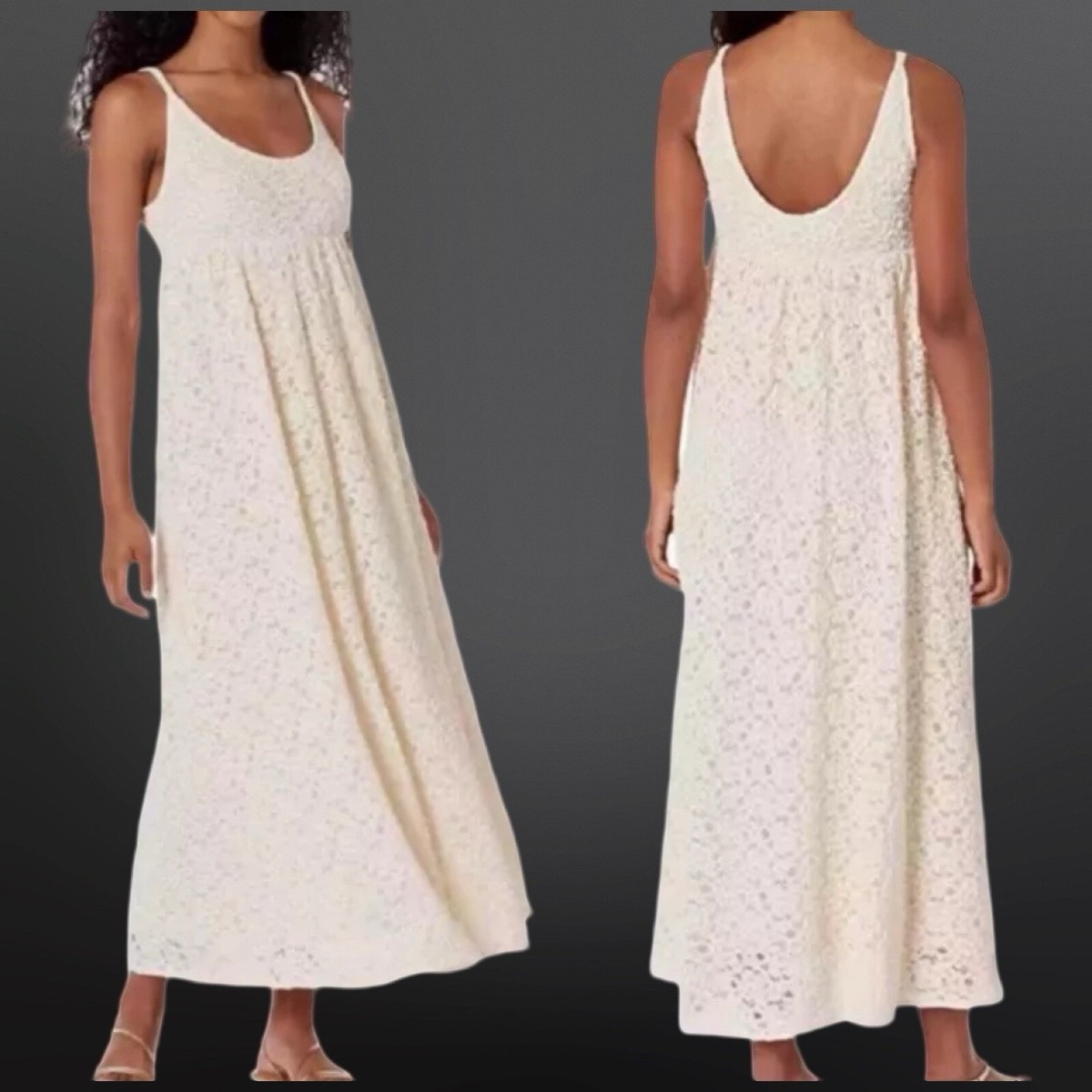 Rebecca Taylor Long Lace Maxi Dress Size XS Knitted Empire Ivory Cream NWT $595