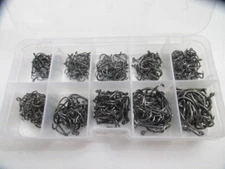 Steel Circle Fishing Hooks Black High Carbon / 500 pcs. Sz 3-12 Gear Equip