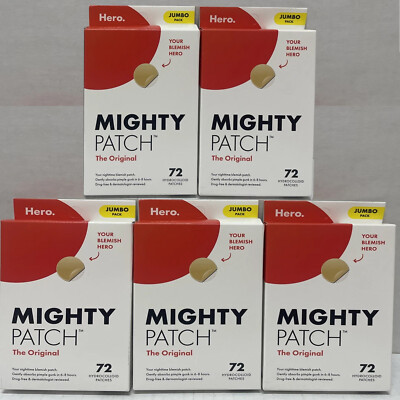 (5) Hero Cosmetics Mighty Patch Original Blemish Treatment - 72 Count Exp 1/27+