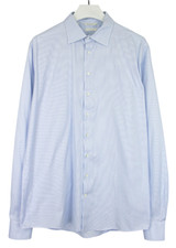 SUITSUPPLY Custom Made Slim Fit Formal Shirt Men's 45L / 17 3/4L Pinstriped