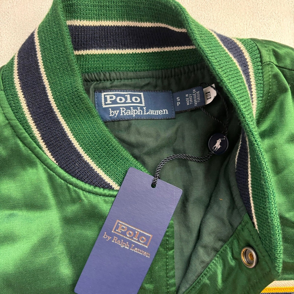 Polo Ralph Lauren Satin Varsity State Champs Letterman Jacket S NWT