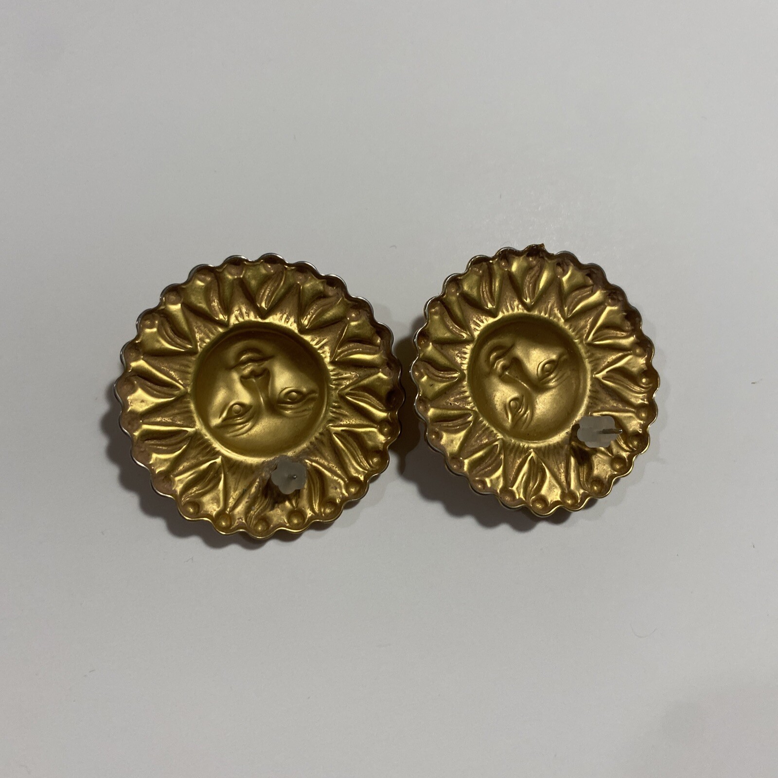 Celestial Statement Large Sun Brushed Gold Pierce… - image 4